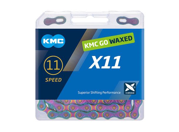 KMC X11 Go Waxed Kjede Aurora Blå 11-Delt, 118 ledd, 5.65mm 