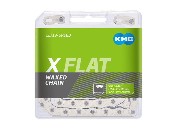 KMC X12 Flat Go Waxed Kjede Sølv 12/13-Delt, 126 ledd, 5.2mm 