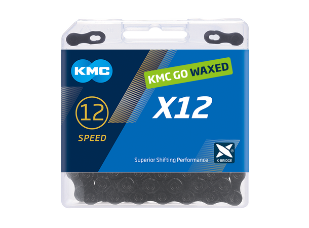 KMC X12 Go Waxed Kjede Sort 12-Delt, 126 ledd, 5.2mm 