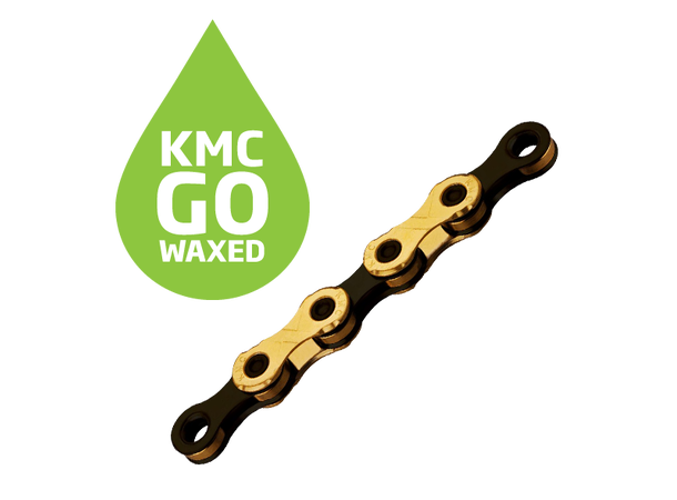 KMC X12 Ti-N Go Waxed Kjede Gull/Sort 12-Delt, 126 ledd, 5.2mm 