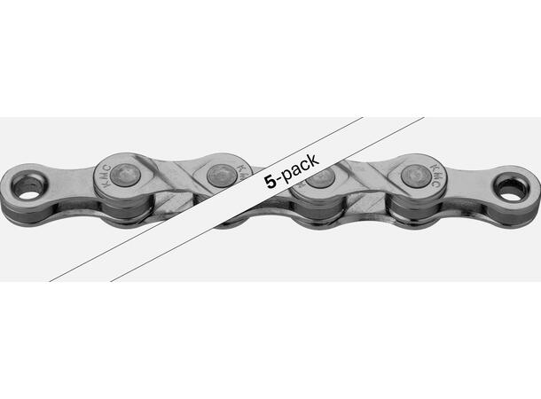 KMC e8 EPT El-Sykkel Kjede Sølv 5pk 5-8-Delt, 5x130 ledd, 7.3mm, Rustfritt 