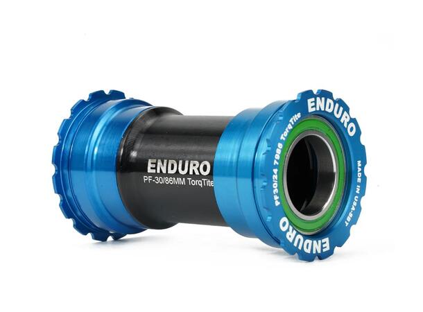 Enduro TorqTite BB386 Kranklager SS Ø46x86.5, 24mm, Rustfritt stål, blå 