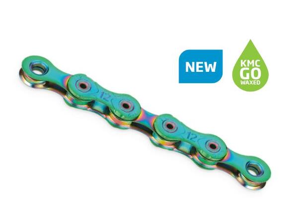 KMC X12L Go Waxed Kjede Aurora Grønn 12-Delt, 126 ledd, 5.2mm 