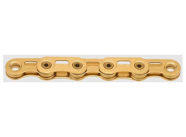 KMC X12SL Flat Go Waxed Kjede Gull 12/13-Delt, 126 ledd, 5.2mm 