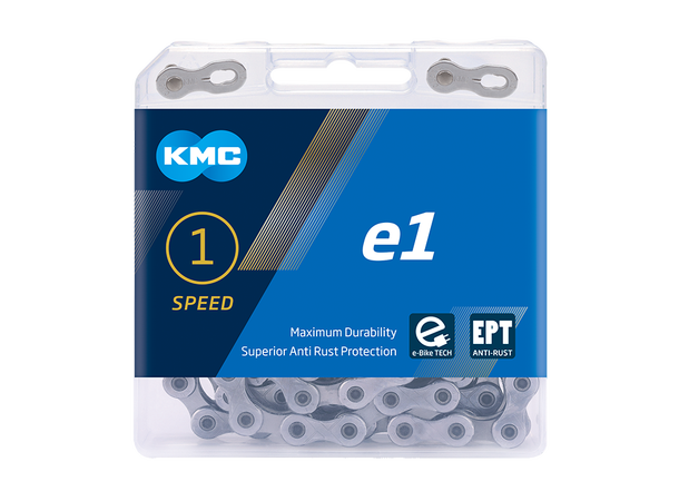 KMC e1 EPT Narrow El-Sykkel Kjede Sølv Single, 130 ledd, 1/2" x 3/32, Rustfritt 