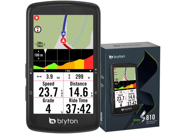 Bryton Rider S810 E GPS Computer 3.5", fargeskjerm-touch, full GNSS, 116g 