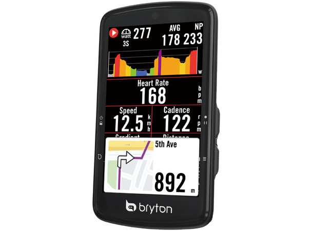 Bryton Rider S810 E GPS Computer 3.5", fargeskjerm-touch, full GNSS, 116g 