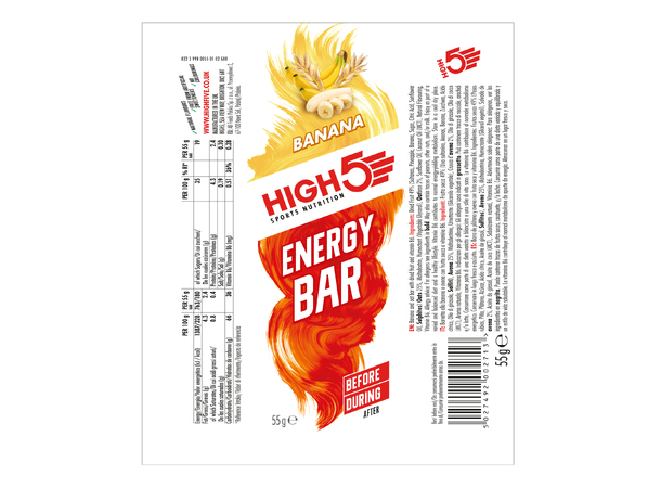 HIGH5 EnergyBar Banan 12pk, 55gr, Dato:30/6-2026 