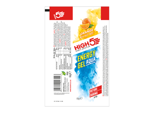 HIGH5 EnergyGel Aqua Appelsin 5pk, 66gr - DATO 30/11-25 