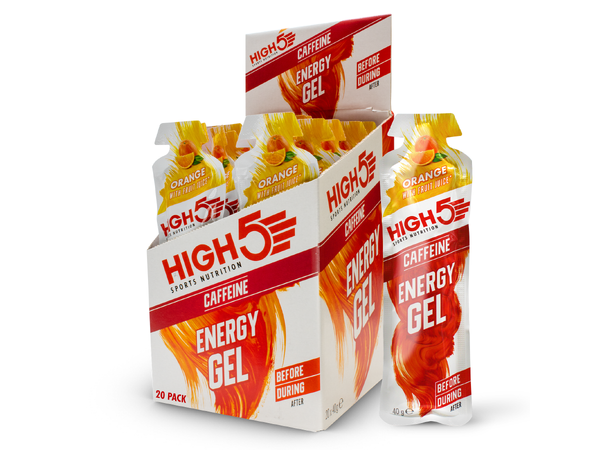 HIGH5 EnergyGel Koffein Appelsin 20pk, 40gr - Dato 30/09-2025 