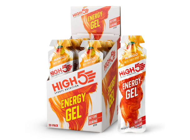HIGH5 EnergyGel Mango 20pk, 40gr, Dato:30/4-2026 