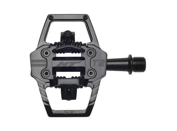 HT T2-SX BMX Pedaler Stealth Alu, 4-pins, m/cleats, 372gr 