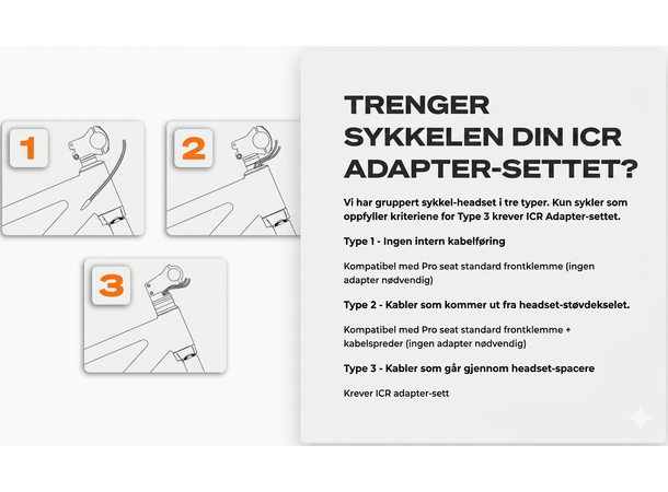 Kids Ride Shotgun Pro ICR Adaptersett For sykler med ICR styrelager, 4 deler 