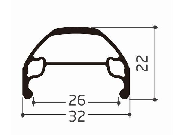 LITE CARGO Disc IS 20"/406mm Hjul DB32 Cargo felg, 3/8"x100mm fast aksling 