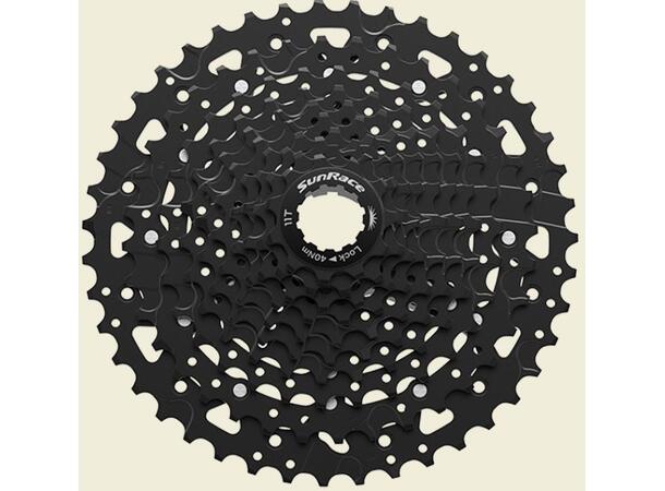 Sunrace CSUS700 10-Delt Kassett 11-43T, XXXgr, Sort, Cues kompatibel 