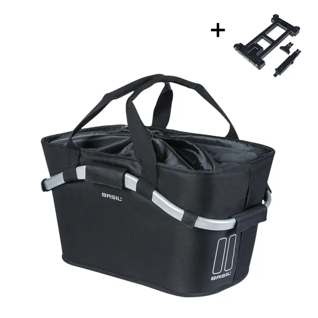 Basil Classic Carry All MIK Kurv Bak Sort, Alu/Stoff, 22 ltr, ink MIK System 