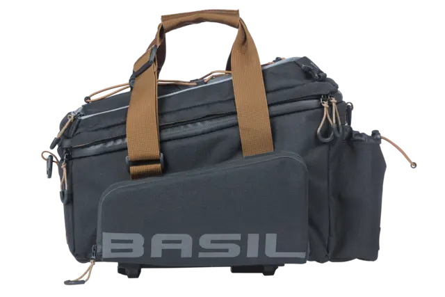 Basil Miles XL MIK Bagasjebrett Veske Sort, 9-36 ltr, ipx3, ink MIK System 