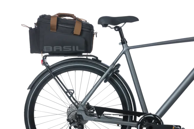 Basil Miles XL MIK Bagasjebrett Veske Sort, 9-36 ltr, ipx3, ink MIK System 
