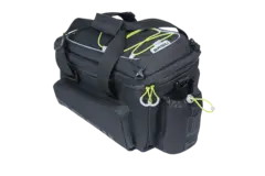 Basil Miles XL MIK Bagasjebrett Veske Sort/Lime, 9-36 ltr, ipx3,ink MIK System