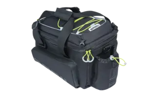Basil Miles XL MIK Bagasjebrett Veske Sort/Lime, 9-36 ltr, ipx3,ink MIK System