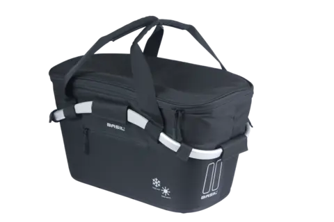 Basil Classic Carry All MIK ISO Kurv Bak Sort, Alu/Stoff, 18 ltr, ink MIK system