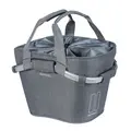 Basil Carry All Classic Kurv Front Grå, Alu/Stoff, 15l, ink KF Plate