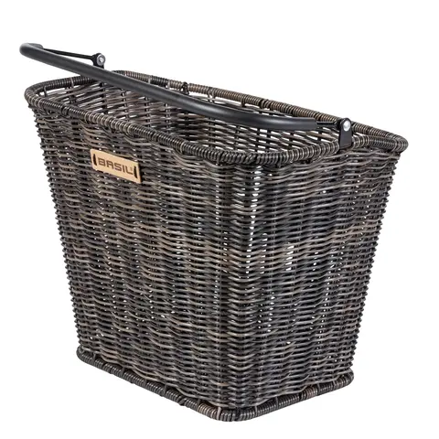 Basil Bremen Rattan KF Kurv Front Grå, Flettet, 20 ltr, ink KF-plate