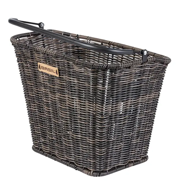 Basil Bremen Rattan KF Kurv Front Grå, Flettet, 20 ltr, ink KF-plate 