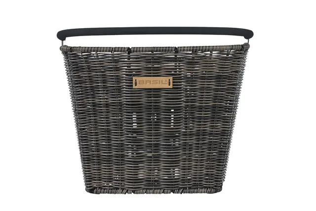Basil Bremen Rattan KF Kurv Front Grå, Flettet, 20 ltr, ink KF-plate 