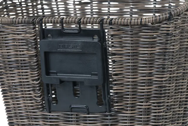 Basil Bremen Rattan KF Kurv Front Grå, Flettet, 20 ltr, ink KF-plate 