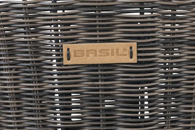 Basil Bremen Rattan KF Kurv Front Grå, Flettet, 20 ltr, ink KF-plate 