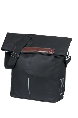 Basil City Shopper MIK Hooks Sideveske Sort, 16 liter, MIK Hooks System