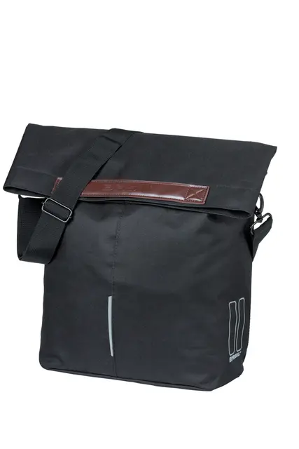 Basil City Shopper MIK Hooks Sideveske Sort, 16 liter, MIK Hooks System 