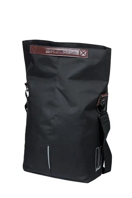 Basil City Shopper MIK Hooks Sideveske Sort, 16 liter, MIK Hooks System 