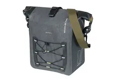 Basil Navigator StormMIK Hooks Sideveske M,Grå,15liter, MIK Hooks System,Vanntett