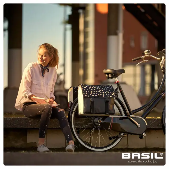 Basil Urban Load Sideveske Sett Sort, 48-53 ltr, Universal Bridge 