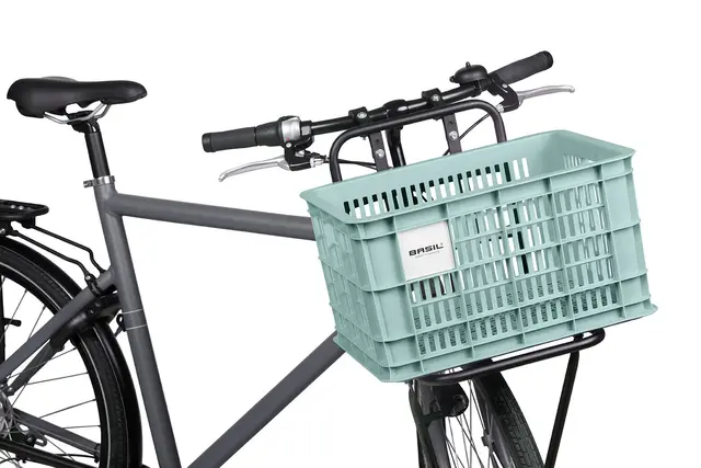 Basil Crate Medium Kasse Sølv/Blå, 29.5L, resirkulert 
