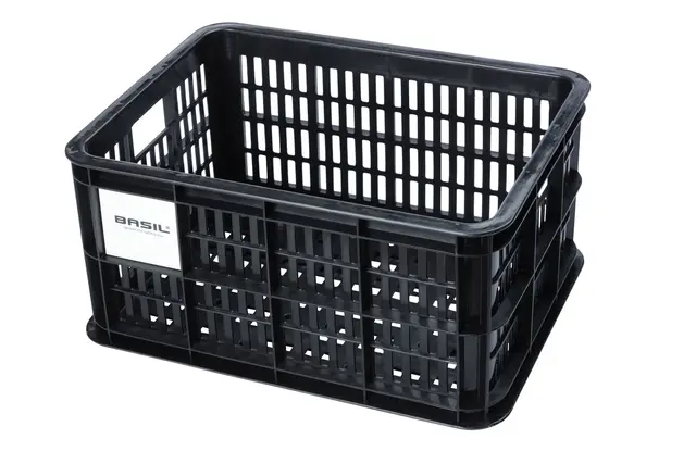 Basil Crate Small Kasse Sølv/Blå, 17.5L, resirkulert 