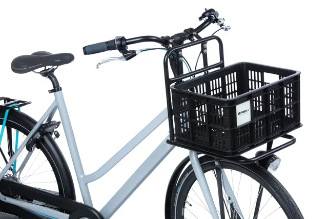 Basil Crate Small Kasse Sølv/Blå, 17.5L, resirkulert 