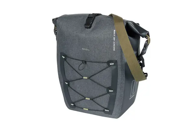 Basil Navigator MIK Studs Sideveske L Grå,31l,Vanntett IPX3,ink MIK-StudsPlate 