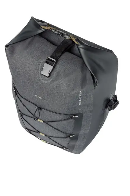 Basil Navigator MIK Studs Sideveske L Grå,31l,Vanntett IPX3,ink MIK-StudsPlate 