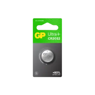 GP Ultra Plus 2032 Knappcell Batteri 3V 1 stk, ø20mmx3.2mm, Lithium