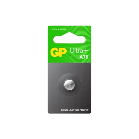 GP Ultra Plus A76 Knappcell Batteri 1.5V 1 stk, ø11.6mmx5.4mm, LR44, Alkalisk