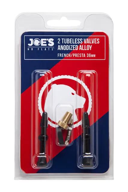 Joe's Tubeless Ventil ALU 48mm PAR Presta, alu, m/ventilinnsats/verktøy 