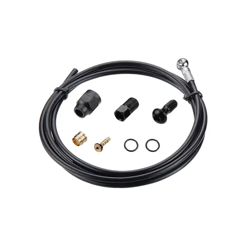 Tektro Skivebremseledning Banjo Sett 5.0 2000mm x 5.0mm, Sort, inkl. smådeler