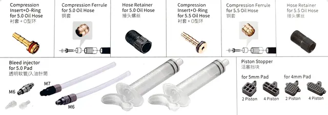 Tektro Service Verksted Kit Til hydrauliske bremser, Ø5.5mm / Ø5.0mm 