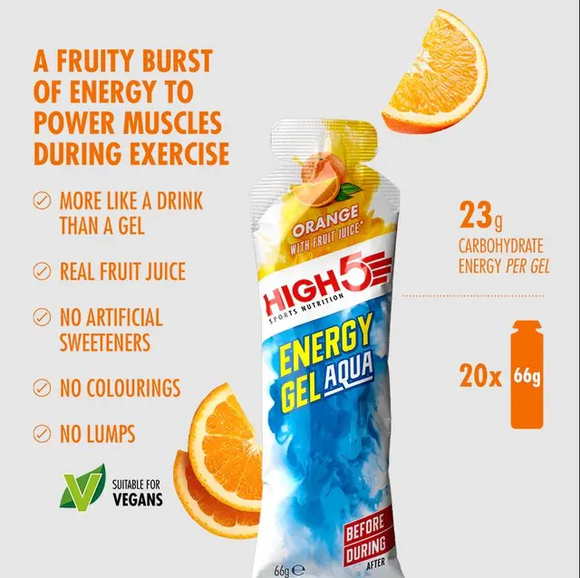 HIGH5 EnergyGel Aqua Appelsin 20pk, 66gr 