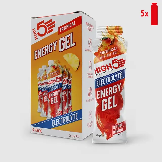 HIGH5 EnergyGel Electrolyte Tropisk 5pk, 60gr 