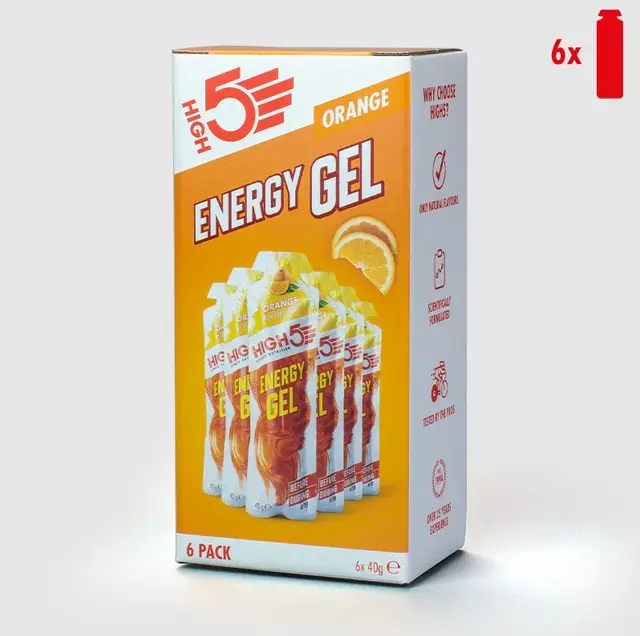 HIGH5 EnergyGel Appelsin 6pk, 40gr 