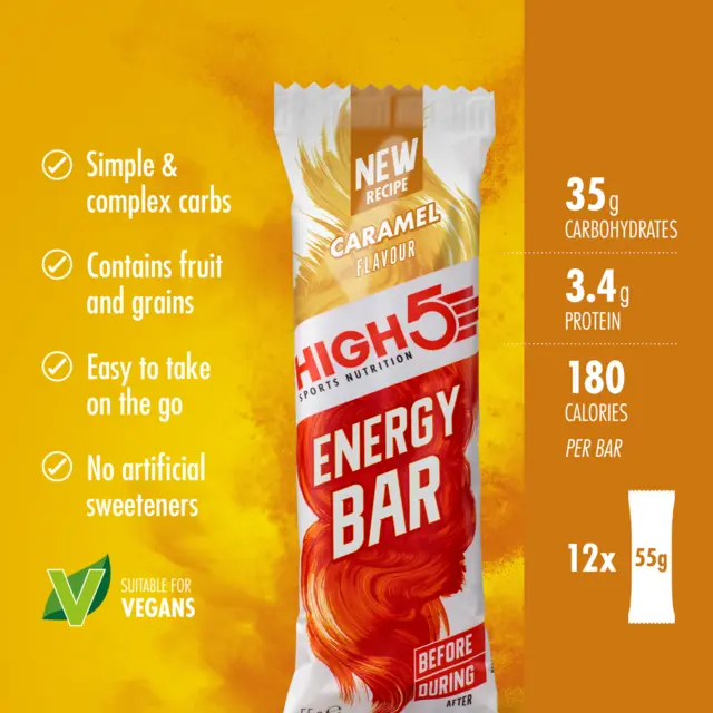 HIGH5 EnergyBar Karamell 12pk, 55gr 